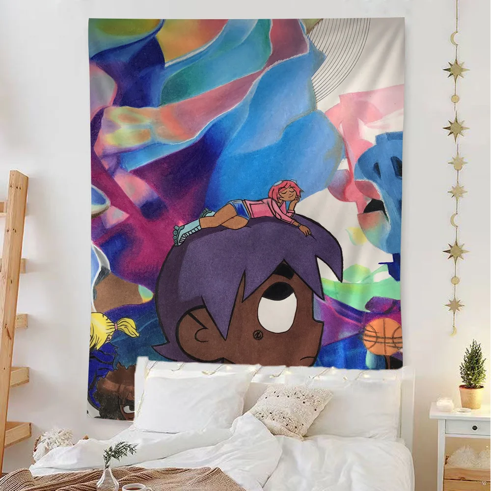 Singer Lil Uzi Vert Symere Woods Anime Tapestry Hanging Tarot Hippie Wall Rugs Dorm Wall Hanging Sheets