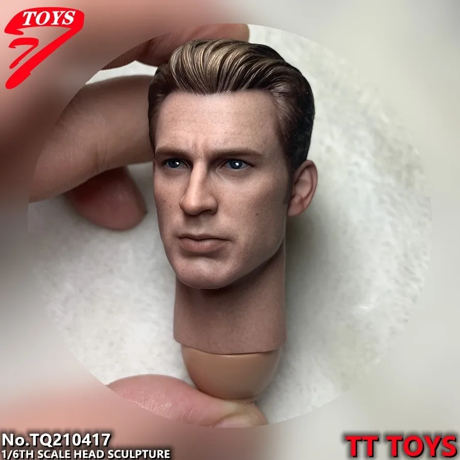 1/6 TTTOYS Steve Rogers 7.0 Head Carved Chris Evans Long Neck Head Fit 12'' Action Figure Body