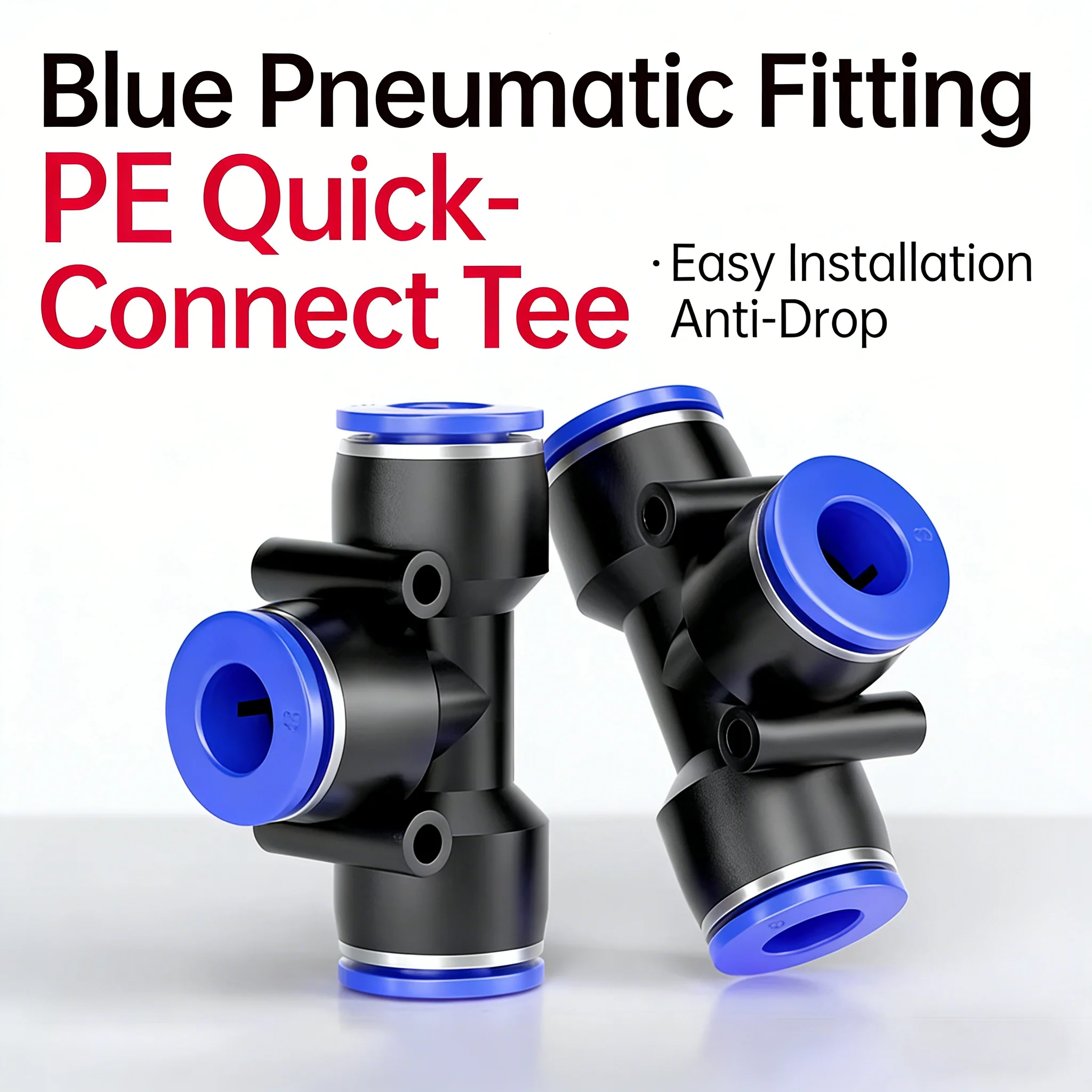 20/100pcs T-type Tee PE14/16 Air Pump Pneumatic Trachea Quick Connector PE10 High Pressure Quick Plug Connector 4/6/8/12mm