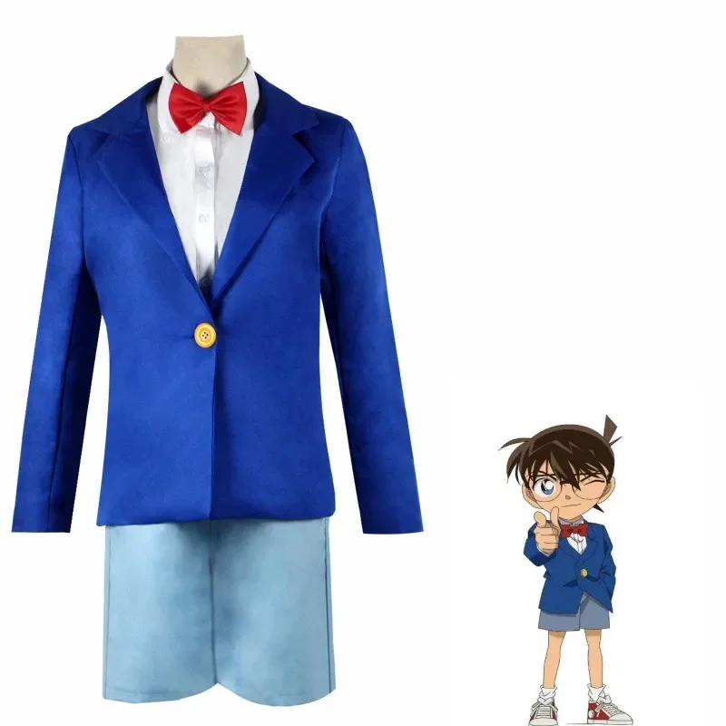 Hete Anime Detective Conan Cosplay Kostuum Case Gesloten Edogawa Konan Volwassen Kawaii Kids School Uniform Sets Voor Heren Vrouwen