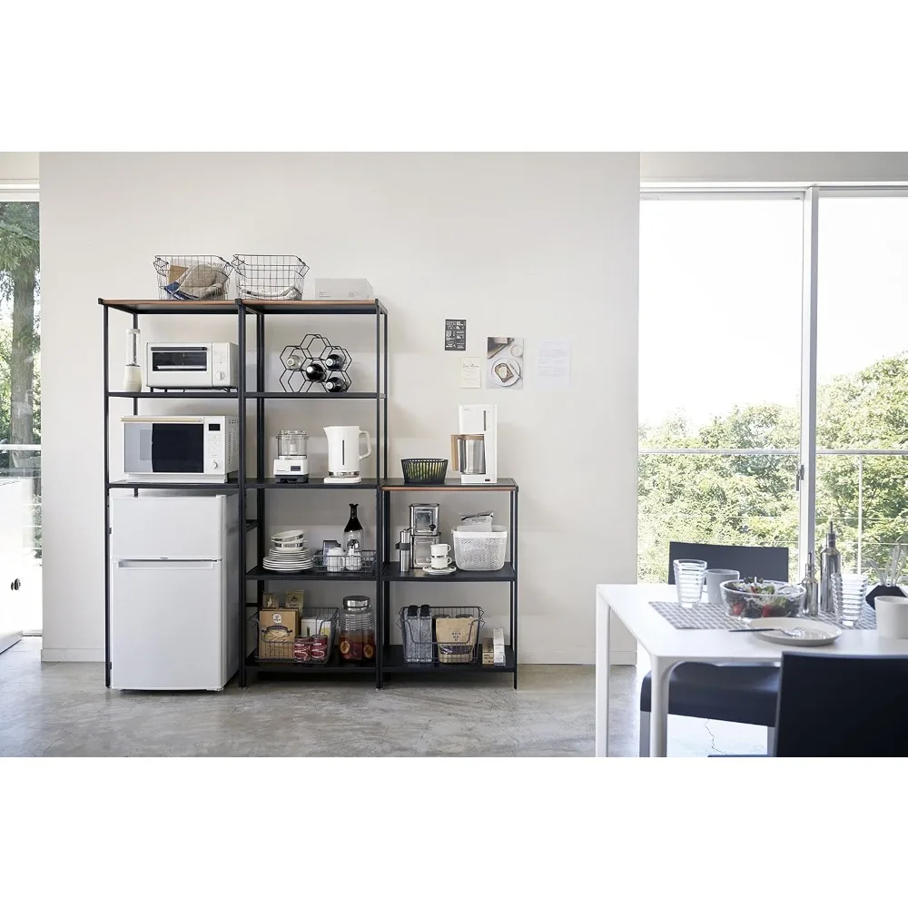 Home Tower Kitchen Appliance Storage Rack Metal Shelving Unit - Standing Organizer Heavy Duty Shelves - 67-Inch (Fridge),