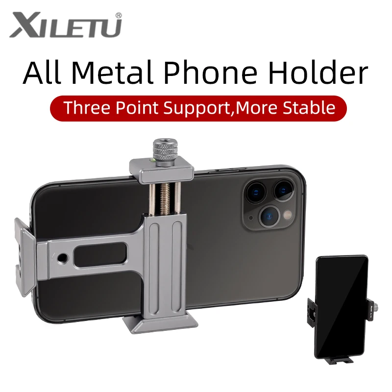 

XILETU XJT8 Vertical Shooting Phone Mount Holder DSLR Camera Monitor Mount Tripod Mount Clamp for Smartphone Vlog Shooting