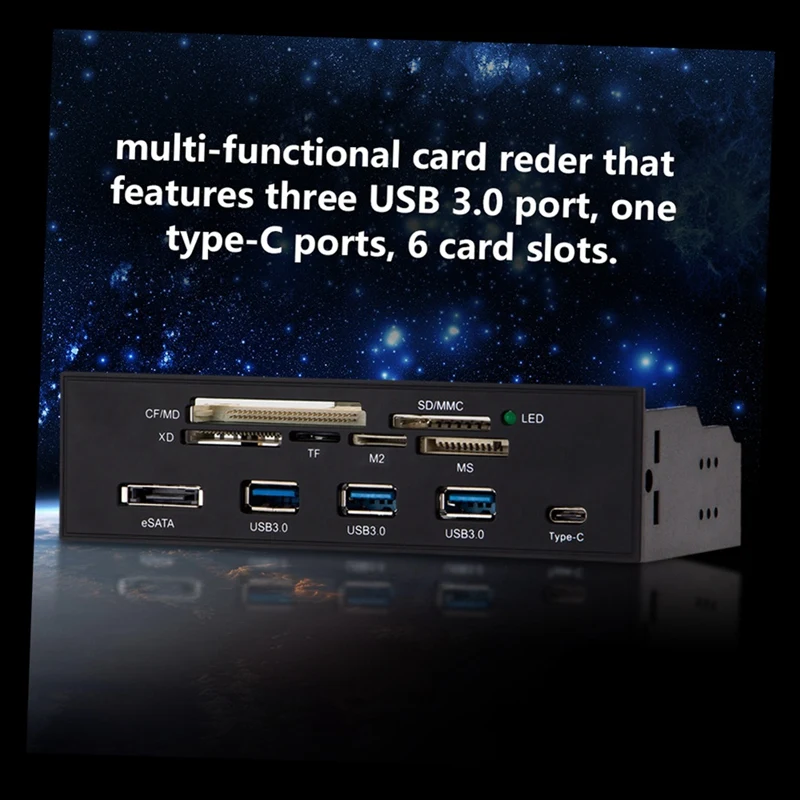 5.25Inch Card Reader Internal Card Reader Media Multi-Function Dashboard PC Front Panel Type-C USB 3.1 USB 3.0