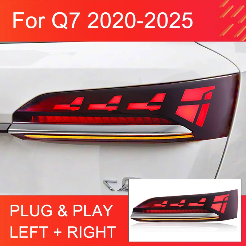 

1 Pair LED Upgrade Tail Light For Audi Q7 2020-2025Tail Lamps Plug and Play Upgrade Q7 Design Dynamic Signal Lamps