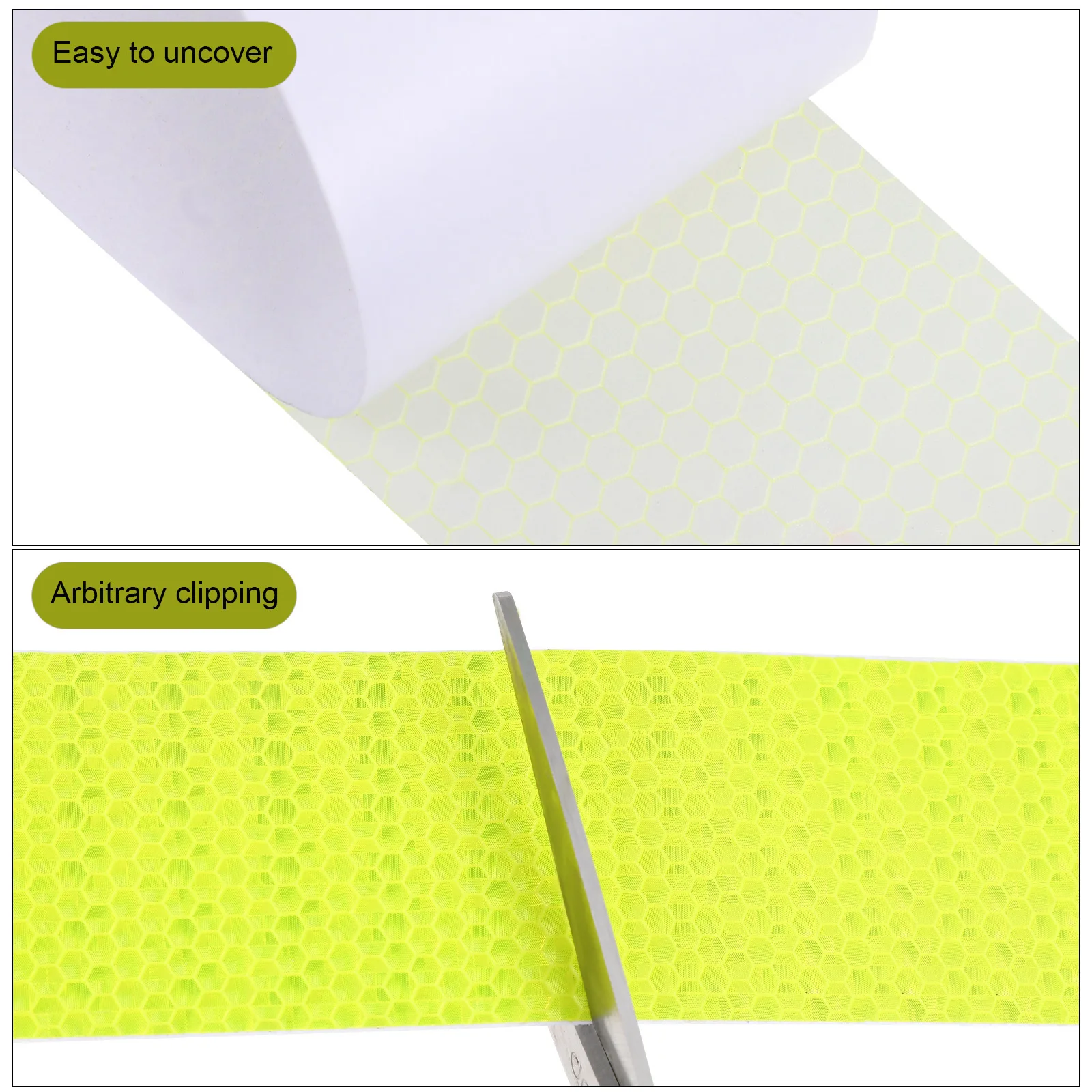 เทปเตือนสะท้อนแสง 4 ม้วน สติกเกอร์ความปลอดภัยที่มองเห็นได้สูงสำหรับยานพาหนะ เทปสะท้อนแสงสำหรับงานก่อสร้างถนน