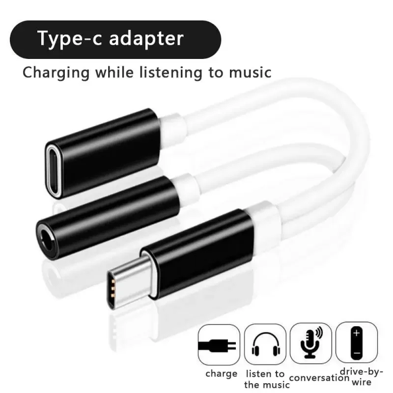 in 1 USB Type C To 3.5mm Aux Adapter Type-c 3 5 Jack Audio Cable Earphone Cable Converter for OnPlus Xioaomi Redmi