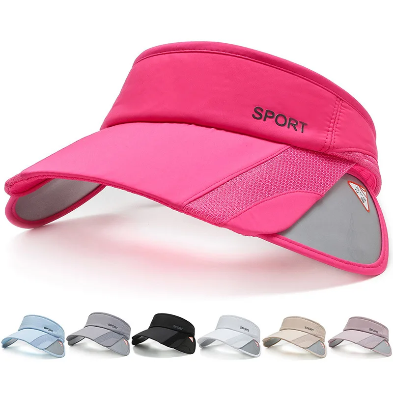 1pc Women Summer Sun Visor Hat with A Pull-out Brim,Adjustable Retractable Brim Empty Top UV Protection Beach Shading Travel Hat