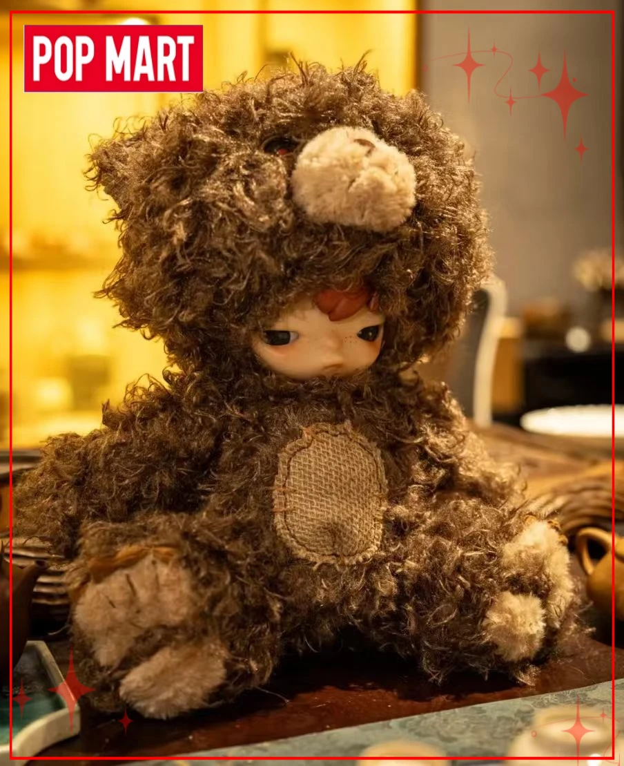 

Подлинная POP MART Hirono Bear, мягкая плюшевая кукла, фигурка ручной работы, подарок для детей и взрослых