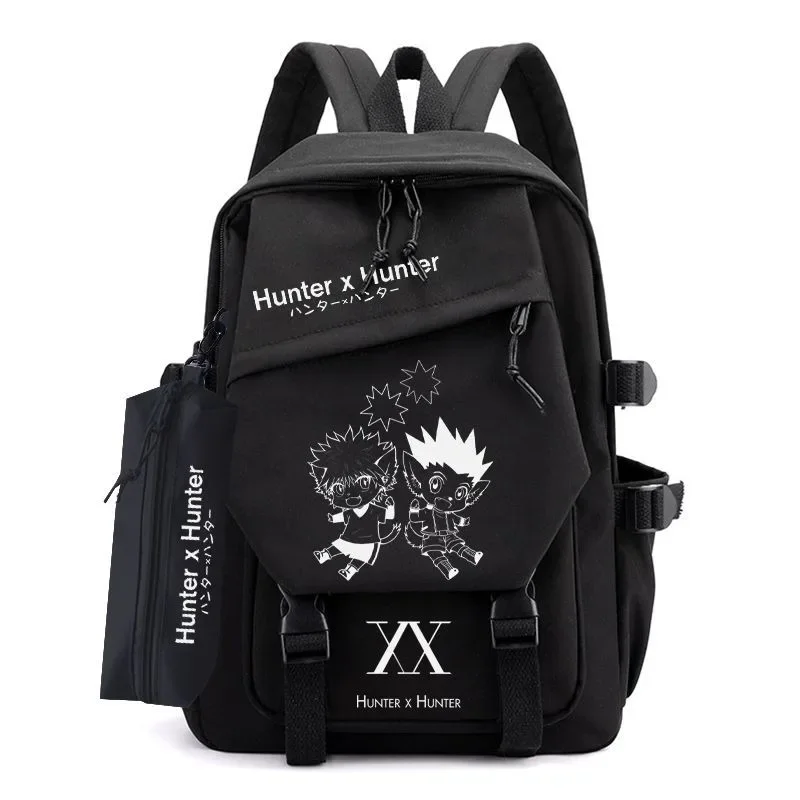 30×14×43cm Black, Hunter x Hunter, Student Kids Teens School Bags, Large Capacity Mochilas Anime Backpacks For Girls Boys Gift