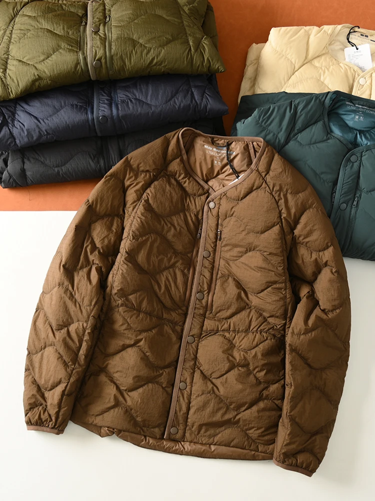 

Unisex Outdoor Mountain Series White Mountain Lightweight Warmth No Collar Inner Windproof Waterproof down Jacket Coat Winter