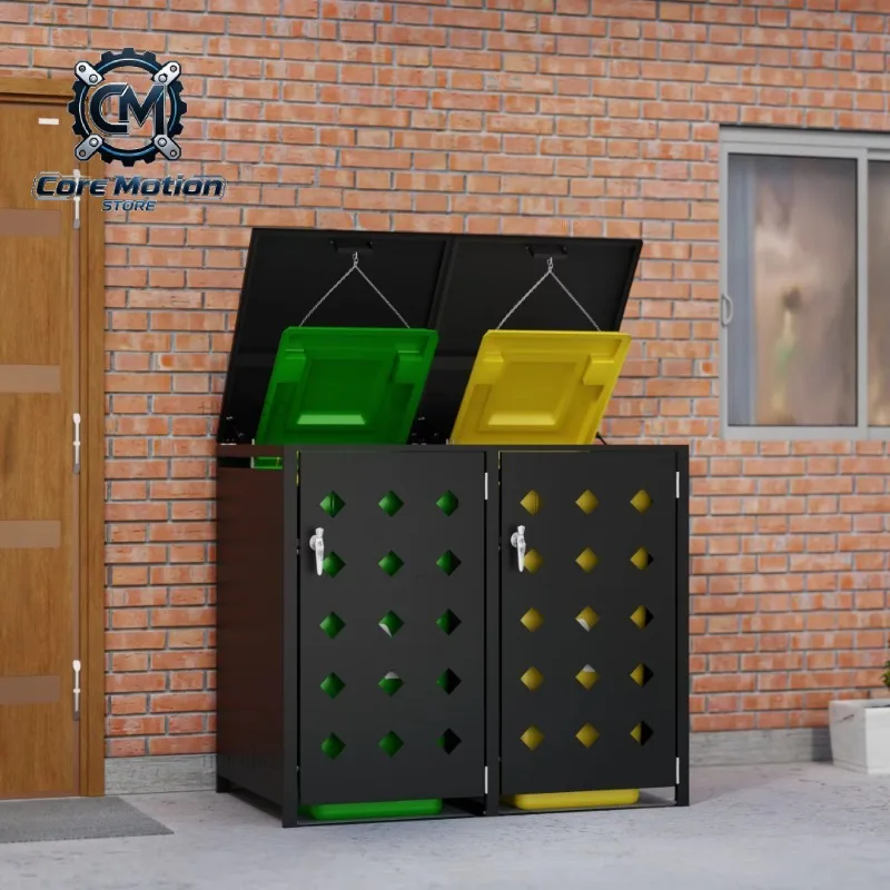 Durable Triple Wheelie Bin Storage Cabinet Garden Garbage Can Shed Expandable  Bin Cover Outdoor Rubbish Bin Housing