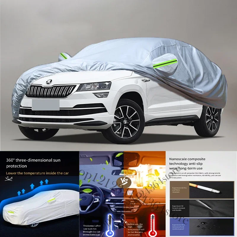 

For Skoda Karoq Fit Outdoor Protection Full Car Covers Snow Cover Sunshade Waterproof Dustproof Exterior Car cover protection