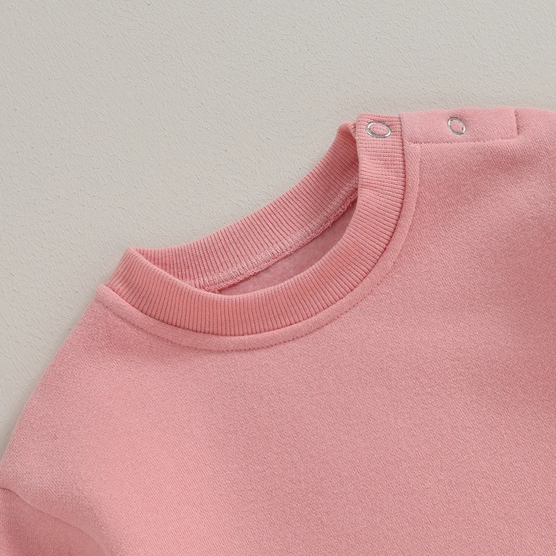 Toddler Infant Baby Sweatshirt Romper Solid Color Fleece Long Sleeve Round Neck Jumpsuit for Newborn Cute Clothes image 4