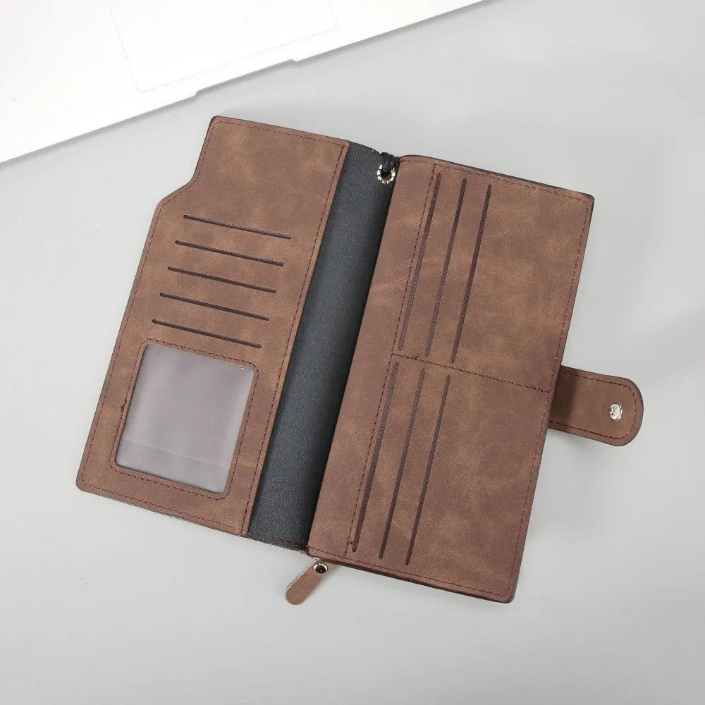 أزياء بو الرجال محفظة طويلة سعة كبيرة غلق بمشبك الأعمال المحفظة حقيبة يد جيب للهاتف حامل البطاقة فتاة