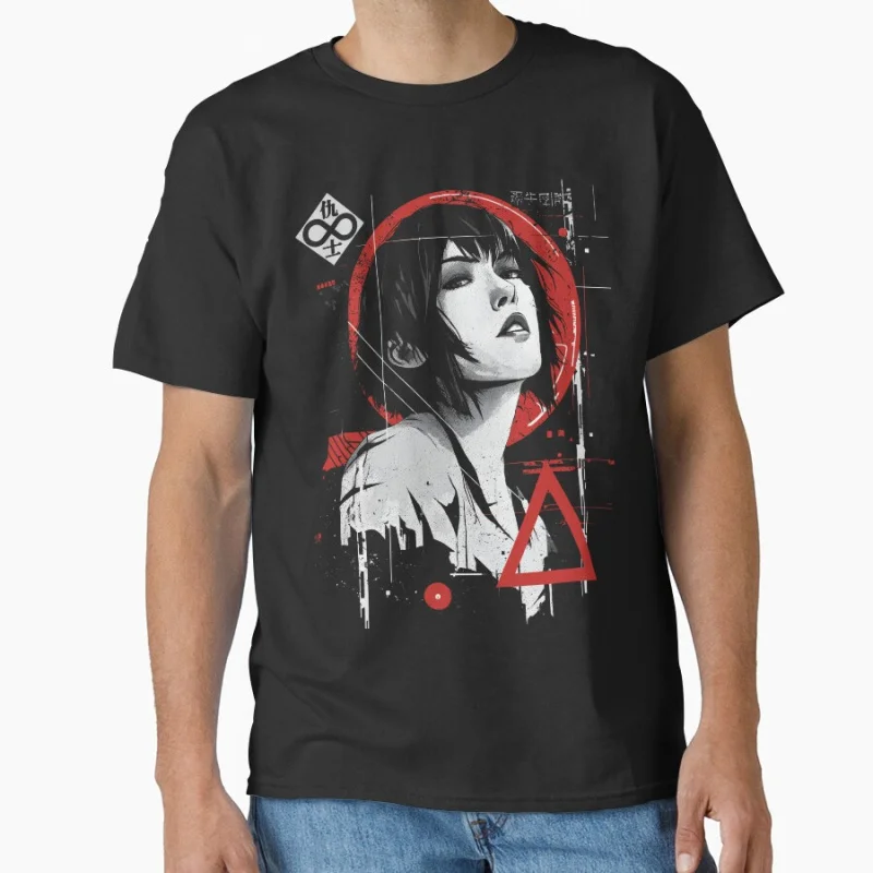 سايبر الحارس مستقبلية Cyberpunk AI سماعة سايبورغ فتاة تي شيرت كبير الحجم بلايز أنيمي الجرافيك طباعة الكرتون المحملة Y2K الملابس #1