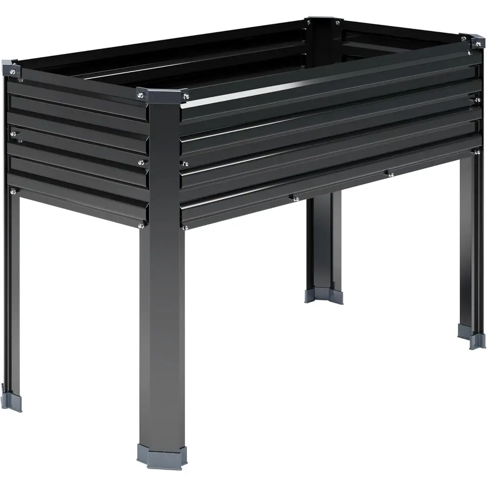 

Высокая оцинкованная грядка для сада, 48x18x30, прочная, выдерживает нагрузку до 136 кг, идеально подходит для уличных растений и балконного огородничества