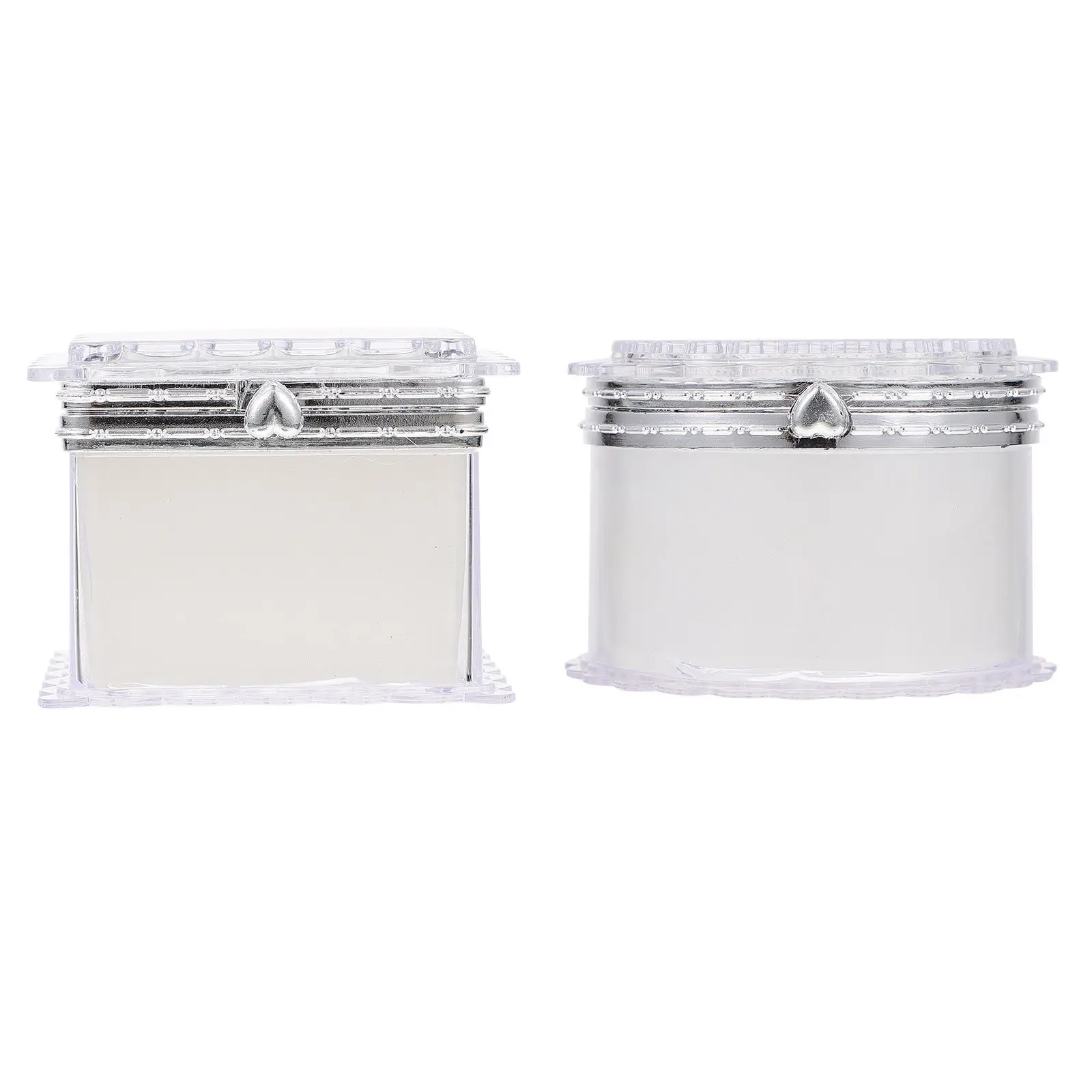 

Набор из 2 креативных органайзеров для хранения украшений с зеркалом, портативный, для детского туалетного столика, для творчества своими руками