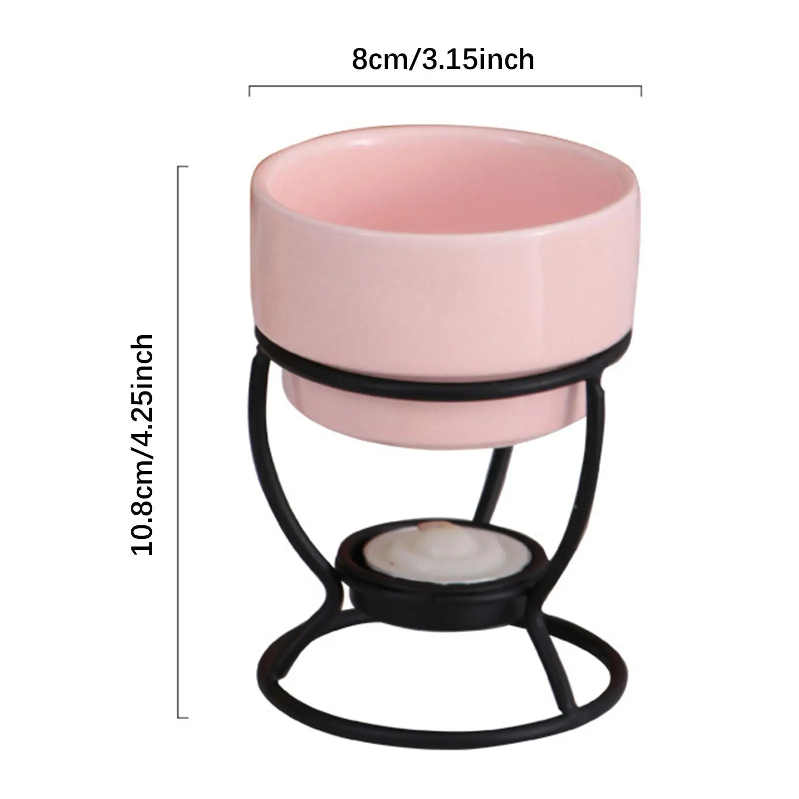 Chocolate Fondue Pot Cooking Birthday Snack Tea Light Porcelain Melting Pot