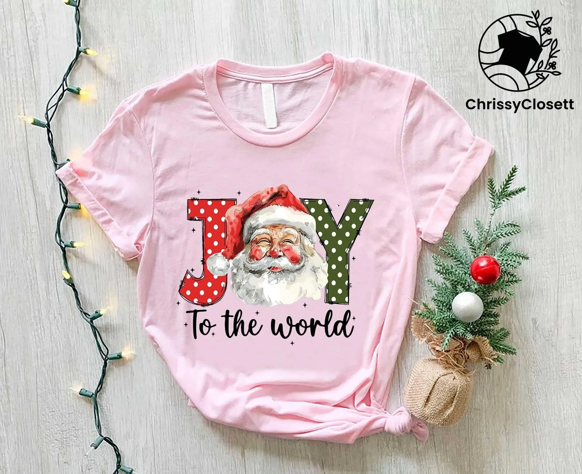 Joy To The World T-Shirt, Weihnachten, Weihnachtsmann, Saison, Familienparty
