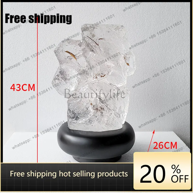 LJY Home Transparent Resin Stone Sculpture Art Decoration Desktop Ornaments