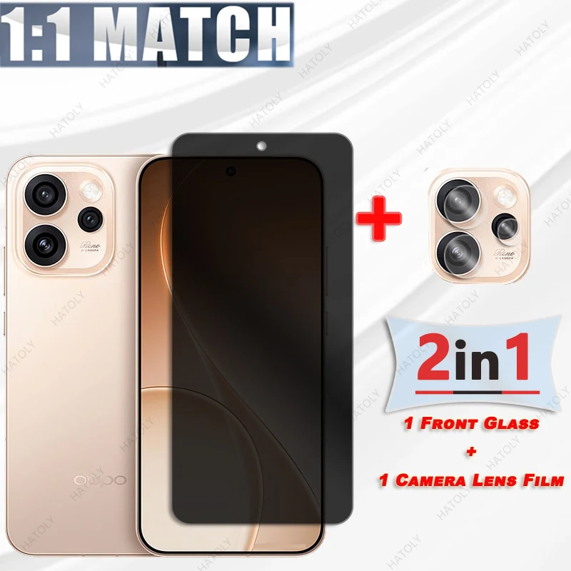 For Oppo Reno15 Pro Global Glass Privacy Screen Protector For Reno15 Pro Mini Anti-spy Glass Anti Glare Camera Lens Protector