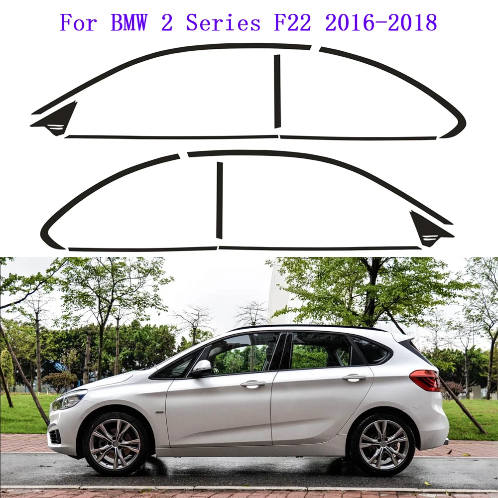 For BMW 2 Series F22 2014-2017 Window Chrome Delete Blackout ABC Pillars Glossy Black Stickers