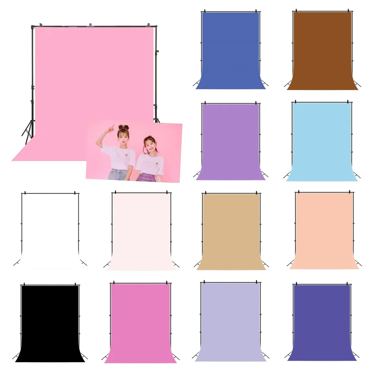 Solid Color Background Portrait Photography Studio Background Solid White Pink photography background Banner Photo Props