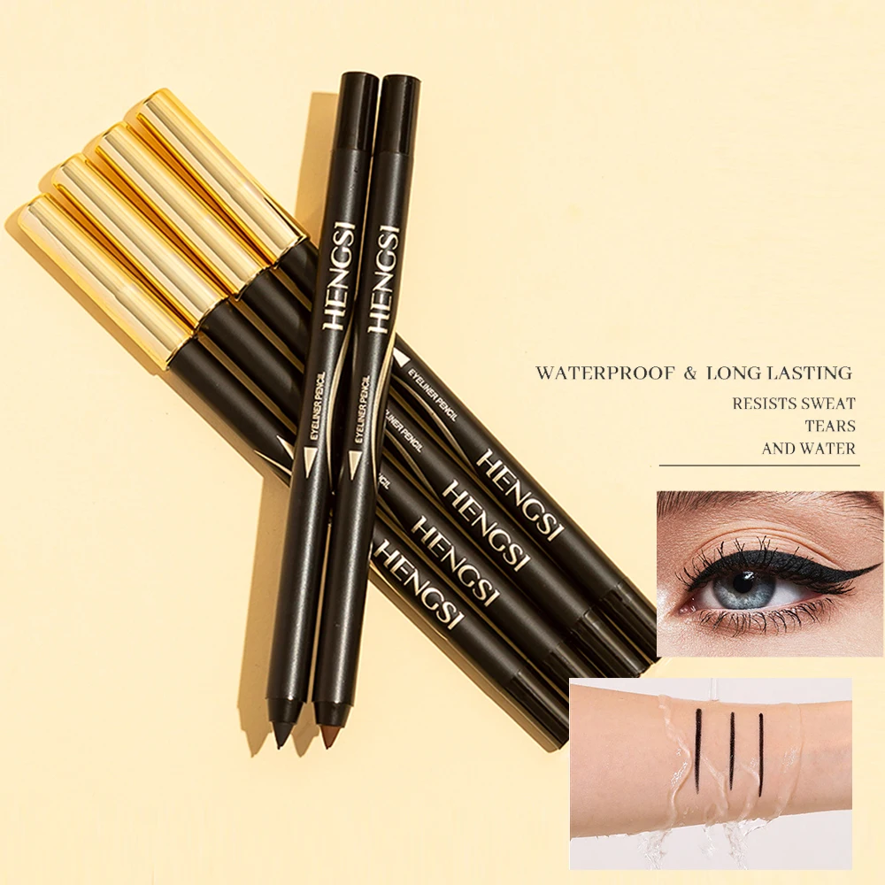HENGSI 耐久性のあるアイライナーゲルペン - 防水、にじみにくく、色褪せない - ナチュラルカラーのアイライナーペン、2色展開