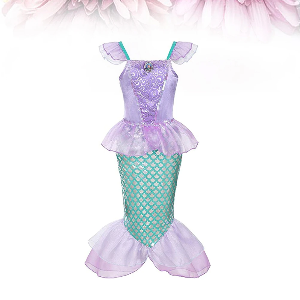 

1PC Girl Dance Performance Dress Mermaid Dress Mermaid One-Piece Skirt Creative Mermaid Clothing Supplies for Girl K