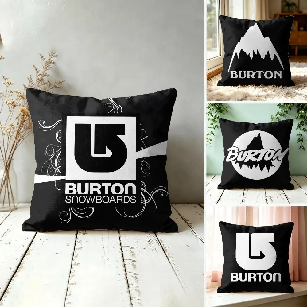 Skiing Brand B-Burton Cushion Cover Wrinkle-Resistant Short Plush Cushion Covers Breathable Machine-Washable