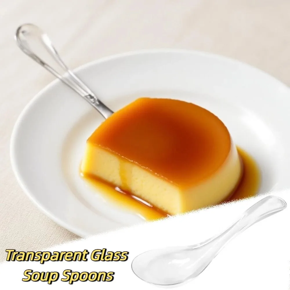 

Glass Spoon Transparent Dessert Spoons Soup Kitchen Accessories Clear Food Household Supplies Glass Soup Spoons Dining Bar