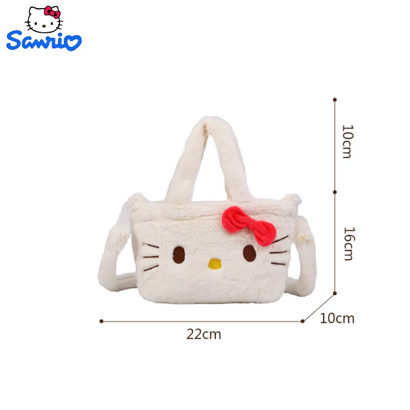 Kawaii Sanrio Olá Kitty Plushie Saco Cinnamoroll Kuromi Bolsa De Ombro Bonito Melodia Stuffed Storage Handbag Presente de Aniversário para a Menina