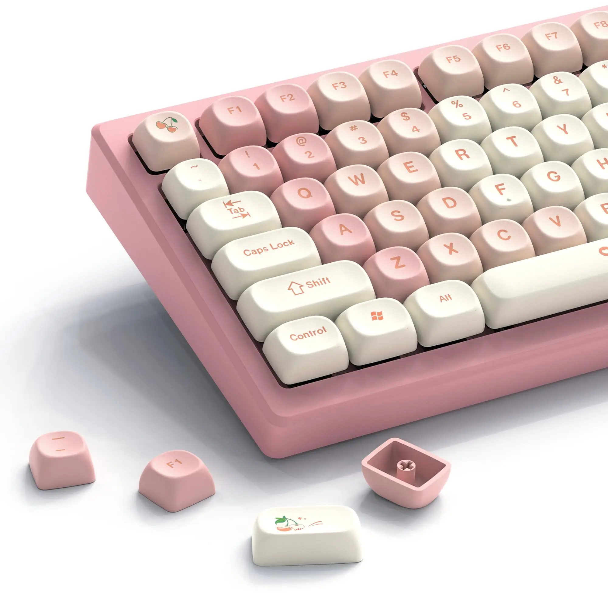 143 Keys Pink Cherry MOA Profile PBT Keycaps Customs Dye Sub Key caps for 61/87/104 Cherry MX Switch Gaming Mechanical Keyboard