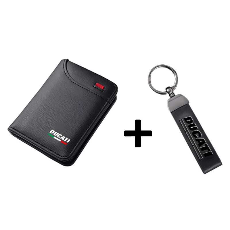 キーリング&レザーウォレットカードチケット収納バッグ Ducati Monster 796 795 821 696 695 600 620 400 950 937 1200 1200s オートバイ用