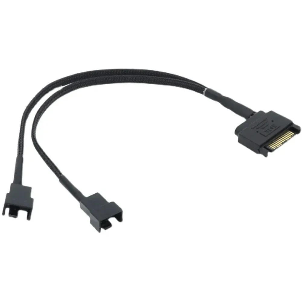 SATA to 4Pin Fan Splitter Cable 1 to 1/2/3/4/5 Ports PC Case Cooling Fan Power Extension Cord SATA to PWM Fan Hub Adapter Wire