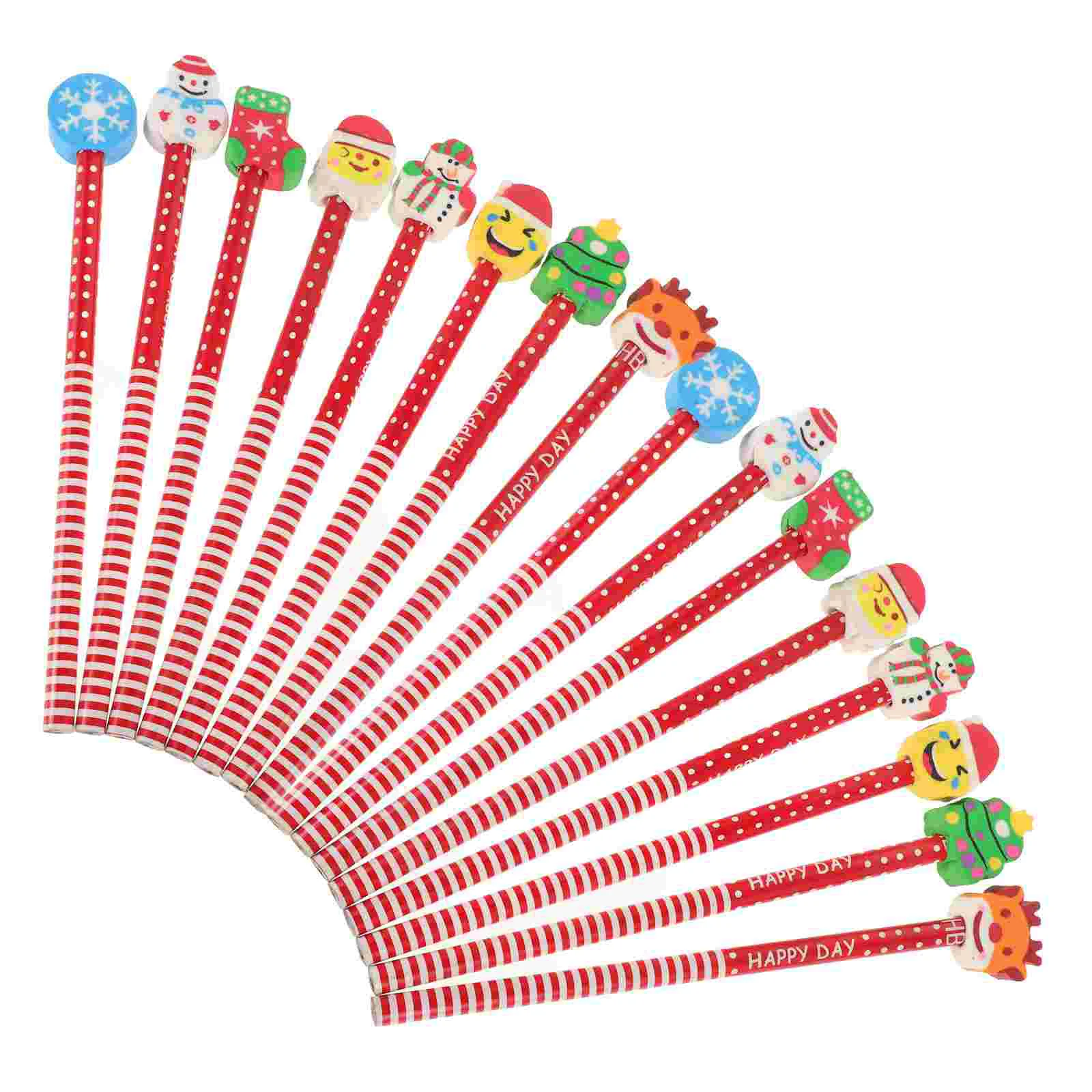 24 Pcs Cartoon Pencils for Kids Writing Gift Random Color Flexible Bamboo with Eraser Animal