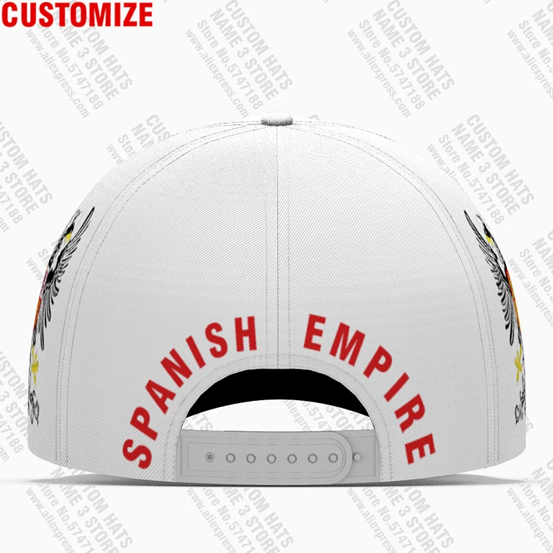 Spanish Empire Baseball Caps Custom Name Logo Spain Hats Imperio Travel Burgundy Hispanic Catholic Monarchy Cross Flags Headgear