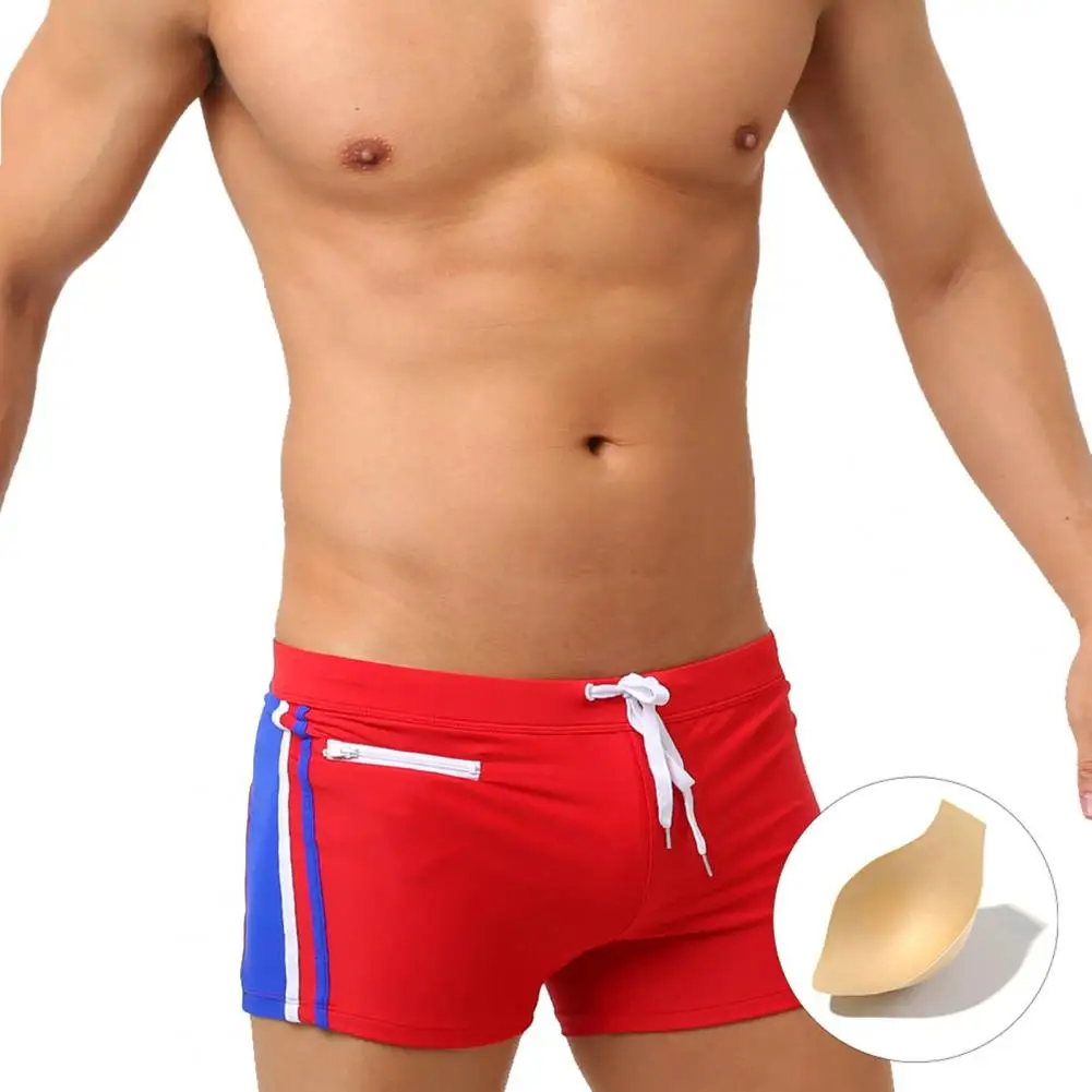 

Stretchy Swimming Trunks for Men Men Swim Trunks Quick-drying Men's Swimming Trunks with Drawstring Elastic Waist Zipper for Men