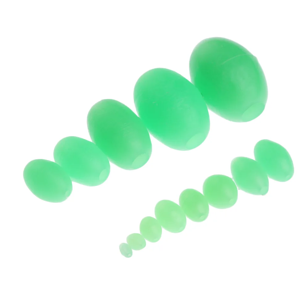 10 ~ 500 Stück Angeln Glow Stopper Perlen 4x6mm/6x8mm/8x12mm Fluoreszierende weiche Perlen Glow-in-the-Dark Spacer Perlen für künstliche Köder – Detail 1