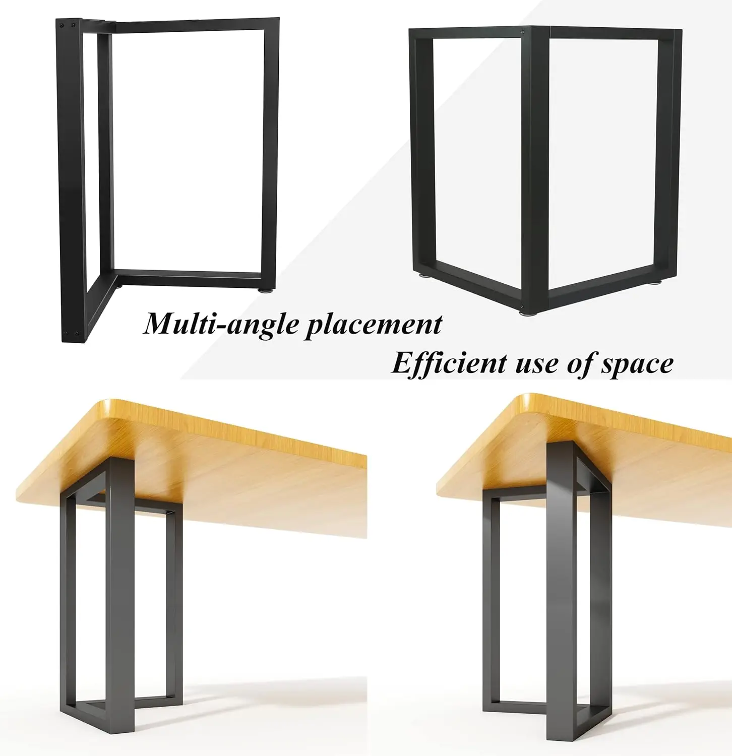 Pernas de mesa de metal 28 tamanhos, móveis de mesa de tubo quadrado resistente de substituição de mesa para mesa de centro, jantar