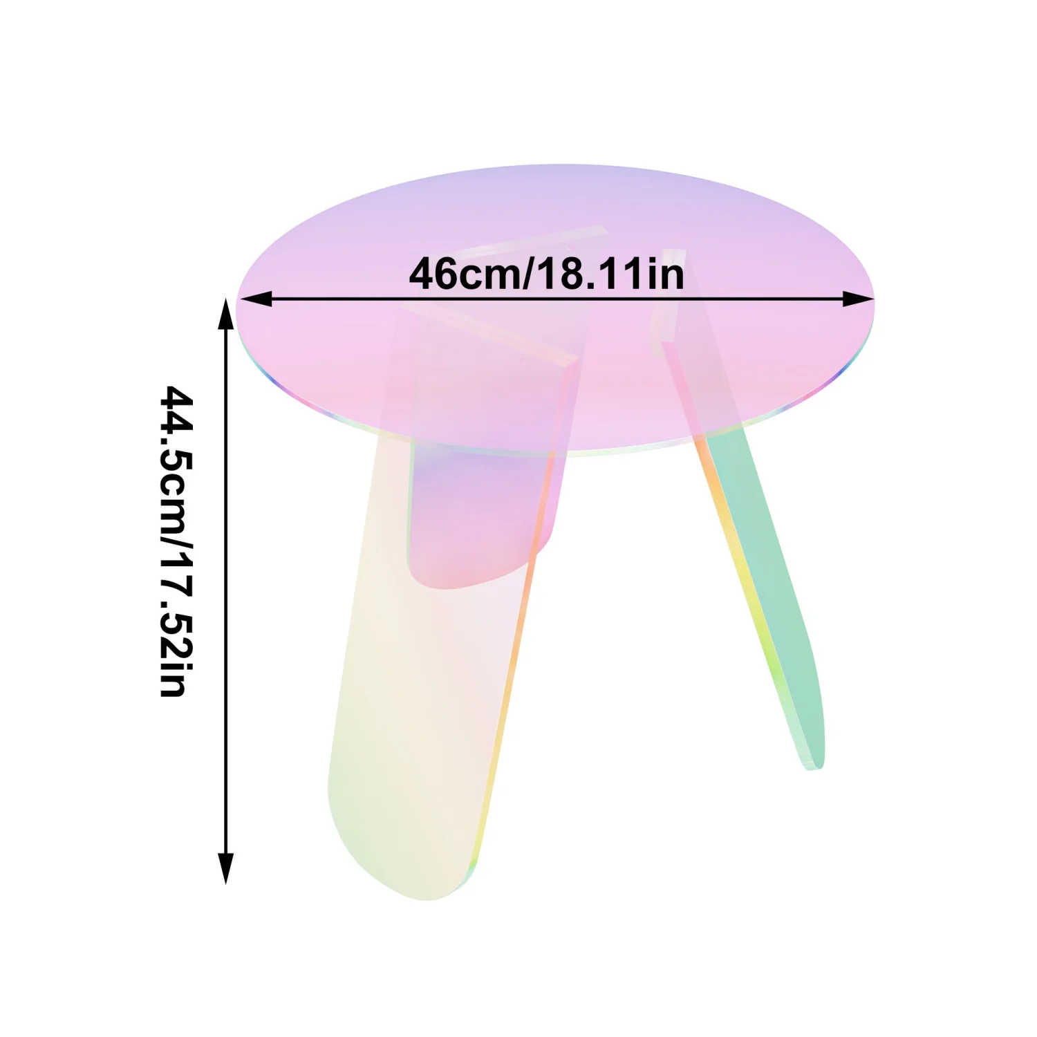 Round Iridescent Side Table Small Space Acrylic End Table Coffee Table Furniture for Home Living Room Cafe image 6