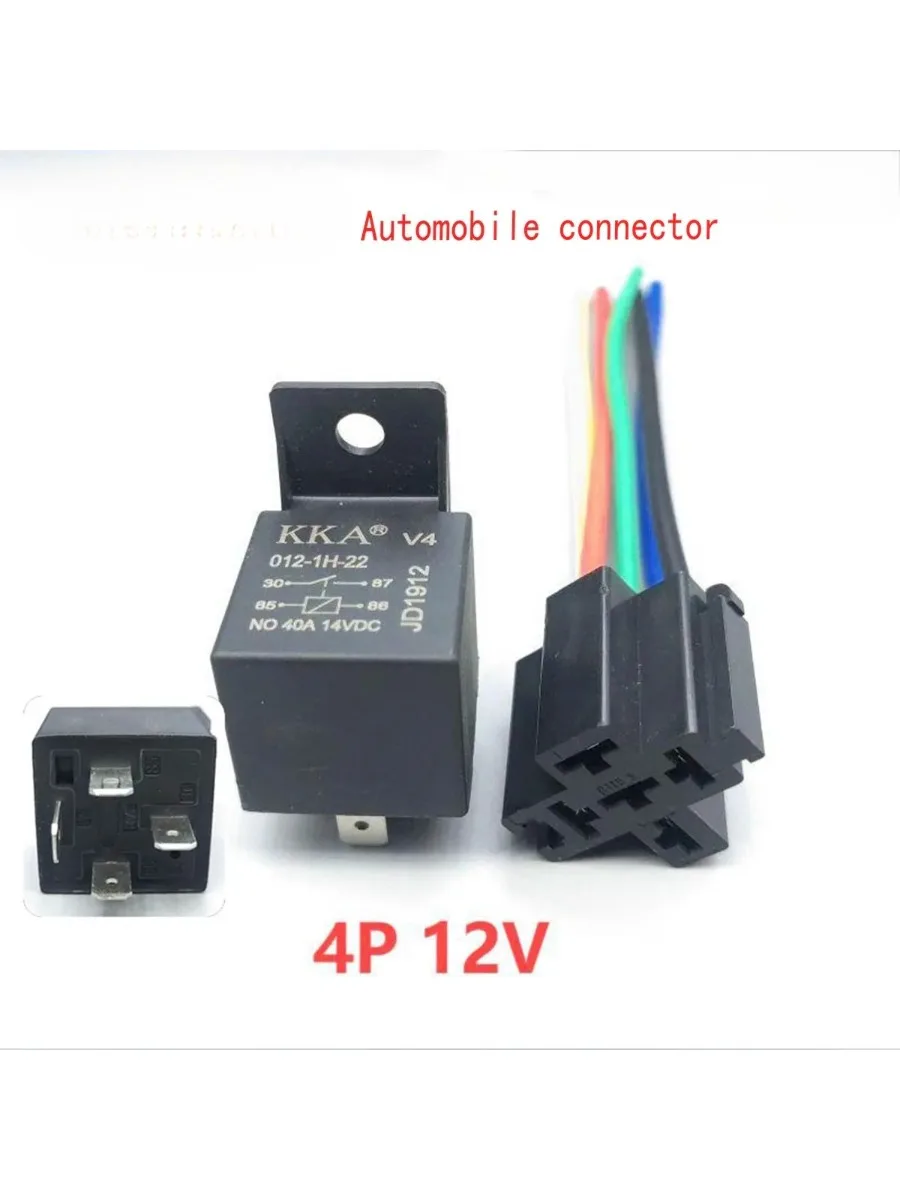 Wasserdichtes Kfz-Relais 12V 24V 4PIN 5Pin 40A Auto-Relais mit Schwarz-Rot Kupferanschluss Auto-Relaissockel SPDT Kabelbaum