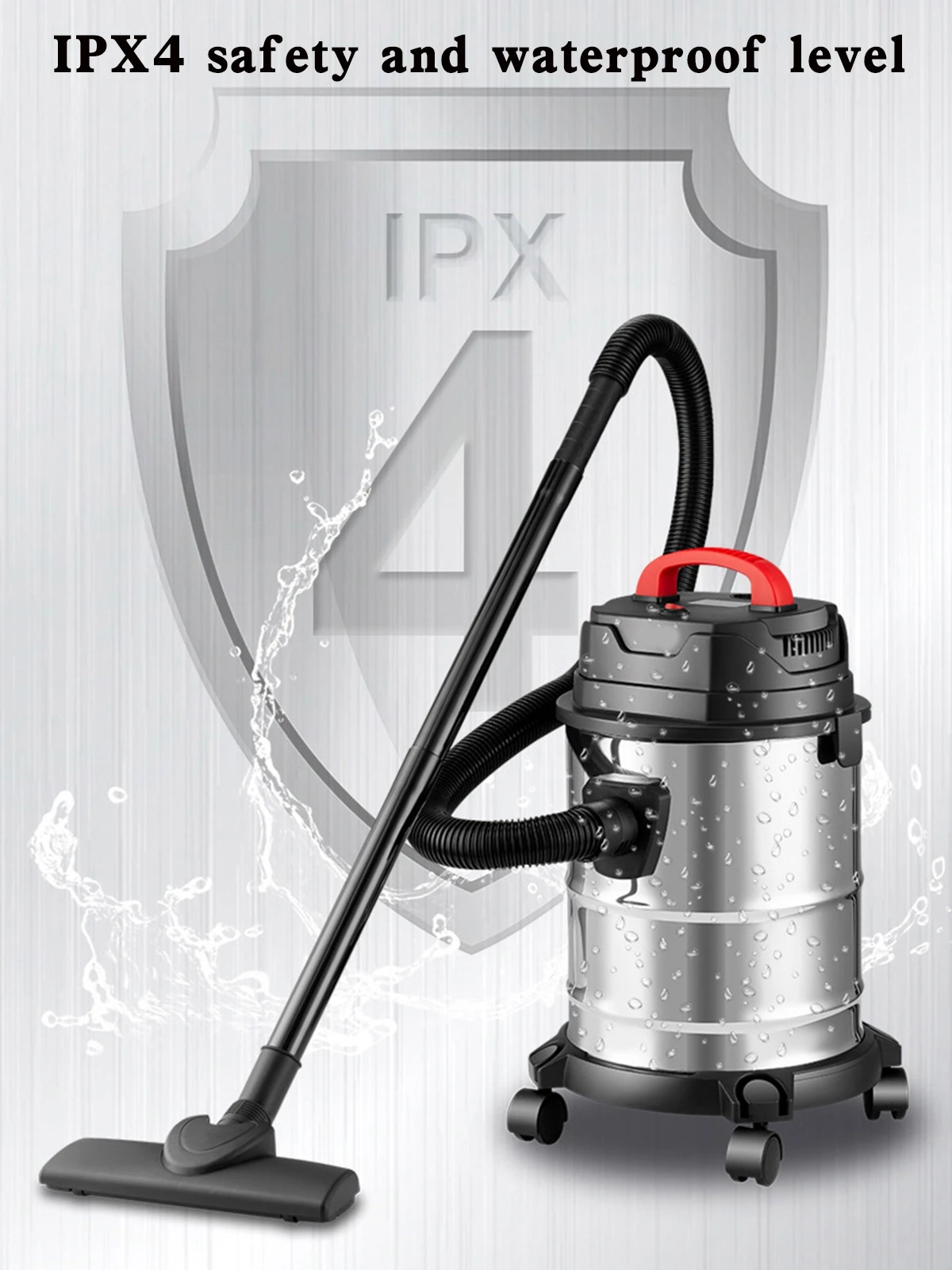 

5 Gallon Steel Stainless Wet/Dry Canister Vac Shop Vacuum Cleaner 1800W