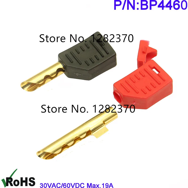 

[SA] BP4460 high-quality gold-plated copper continued 4mm stackable banana plugs inserted hollow Hermaphroditic --100pcs/lot