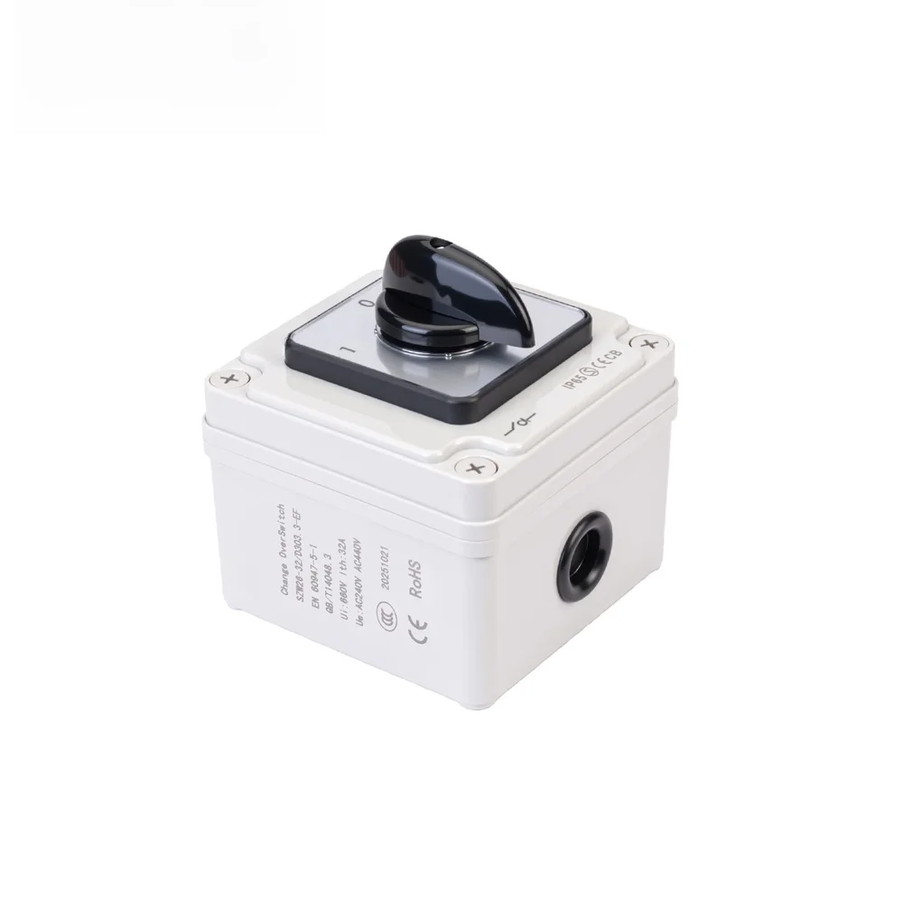 3 Position 3 Section Changeover Switch 32A 660V IP65 Rated Short Circuit Making Capacity 508A SZW26 32/D303.3EF