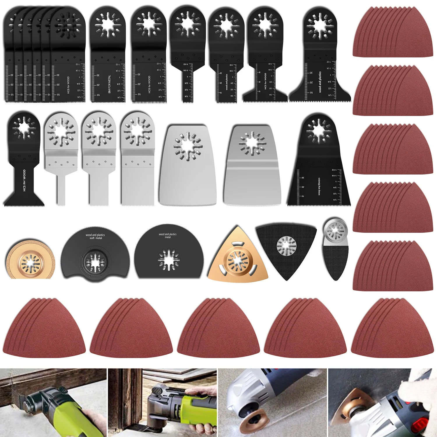 20-100Pcs Multi-Function Oscillating Blade Renovator Saw Blades Multi Power Tools Accessories Precision Universal Cutter Blade