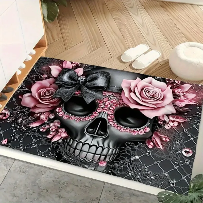 Pink Halloween Ghost Pumpkin Graphics Welcome Rug Front Porch Garage Entry Deck Entry Door Mat Home Decor