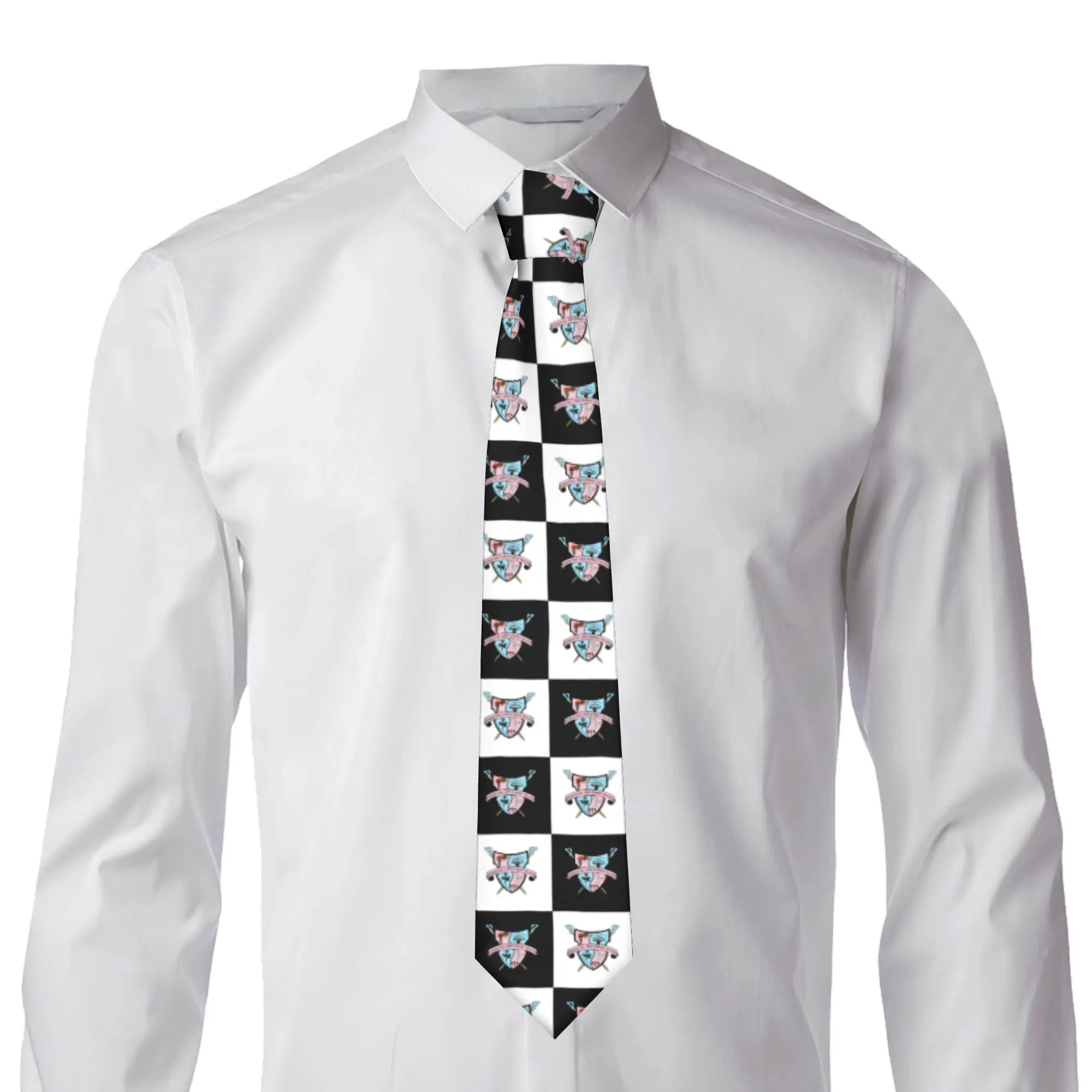 Fashion Gamma Phi Delta Checkered Plaid  Neckties for Men Silk African American Sorority1943 Office Neck Tie