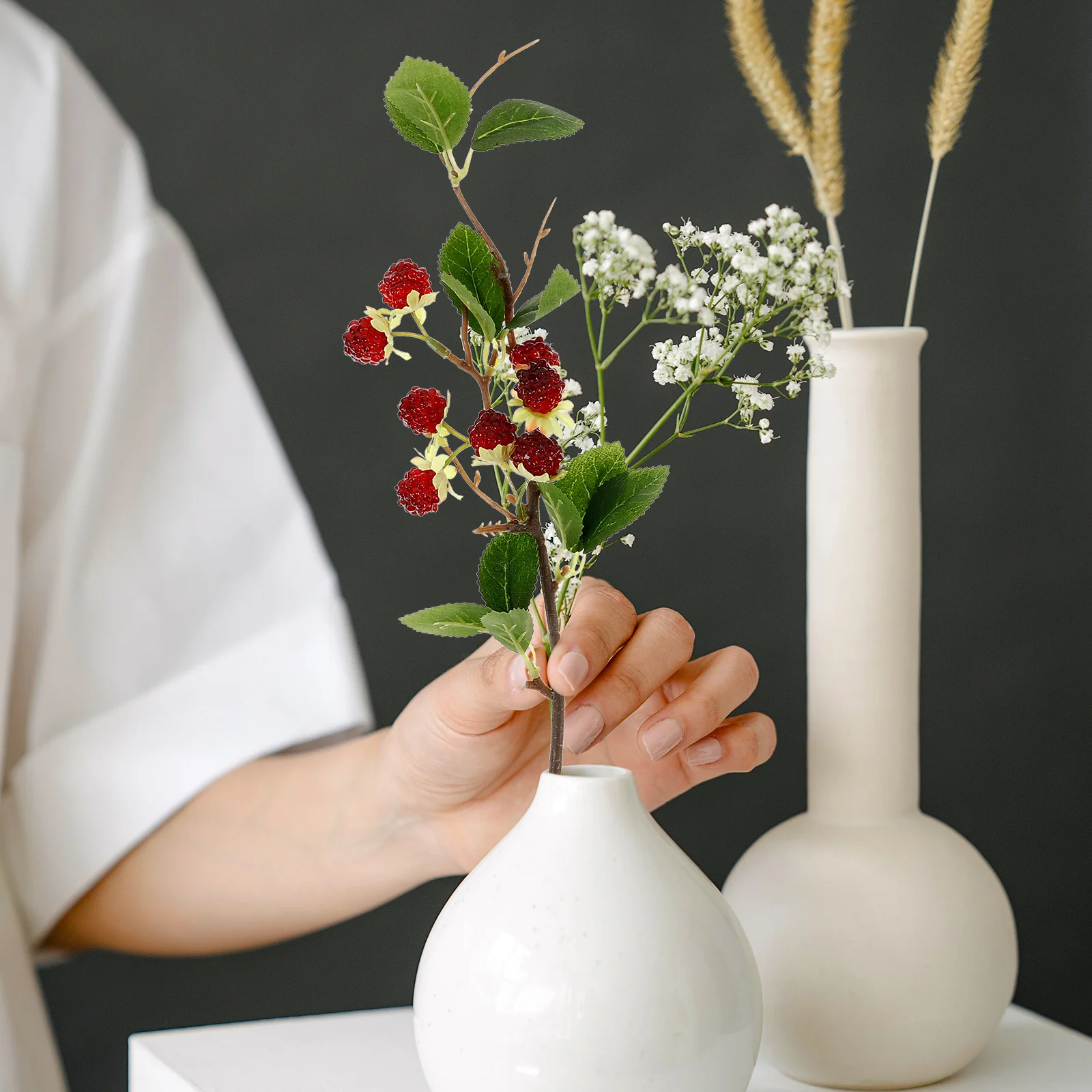 

Home Decor Simulated Raspberry Ornaments Dining Room Table Decorative Artificial Fruit Berries Faux Model Decorations