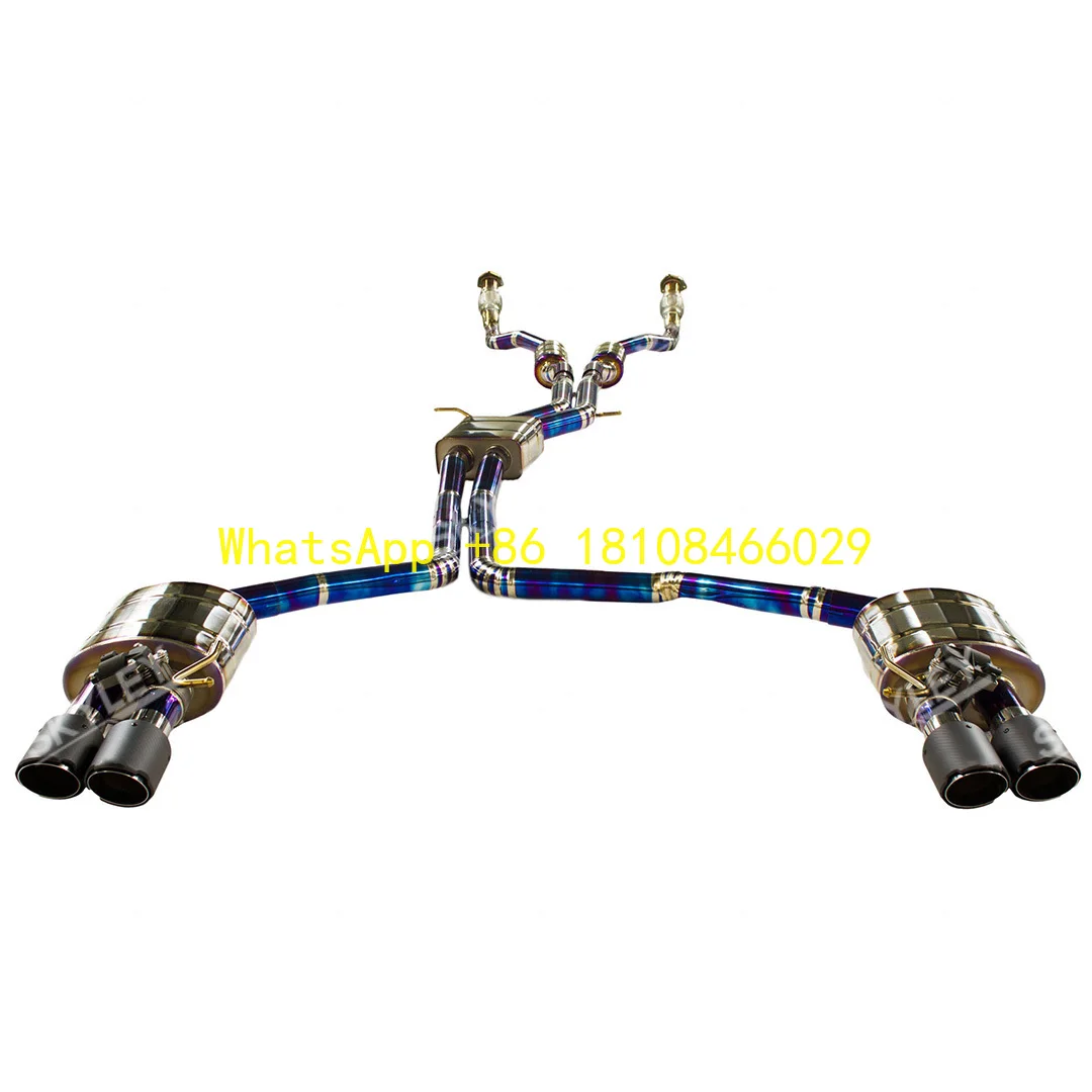 

Высокопроизводительная выхлопная труба Catback для Audi A6 A7 C7 C8 3,0t, титановая выхлопная система, глушитель с клапаном, дистанционное управление